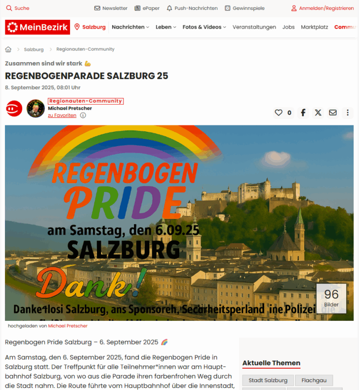 Presse-2025-MeinBezirk -08 September - Regenbogenparade Salzburg 25