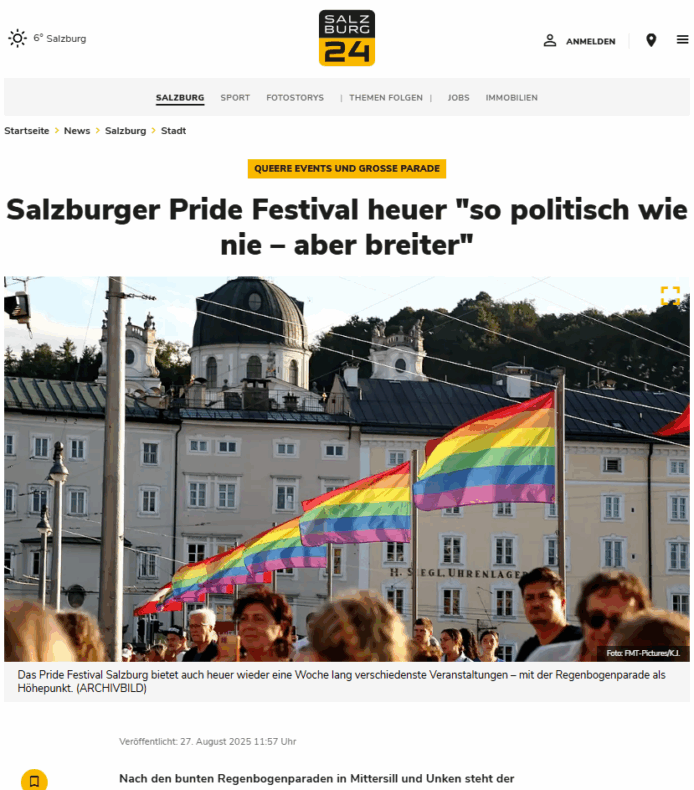 Presse-2025-Salzburg24-27 August-Salzburger Pride Festival heuer